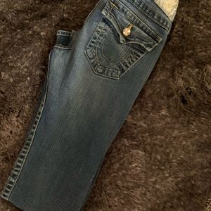 True religion ripped boot cut jeans